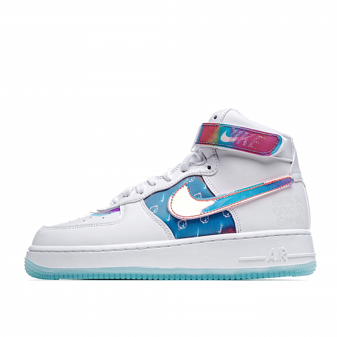 Nike Air Force 1 Hi LX "Good Game"电玩英雄联盟炫彩镭射女款 高帮空军一号