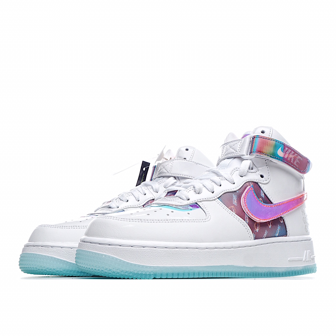 Nike Air Force 1 Hi LX "Good Game"电玩英雄联盟炫彩镭射女款 高帮空军一号