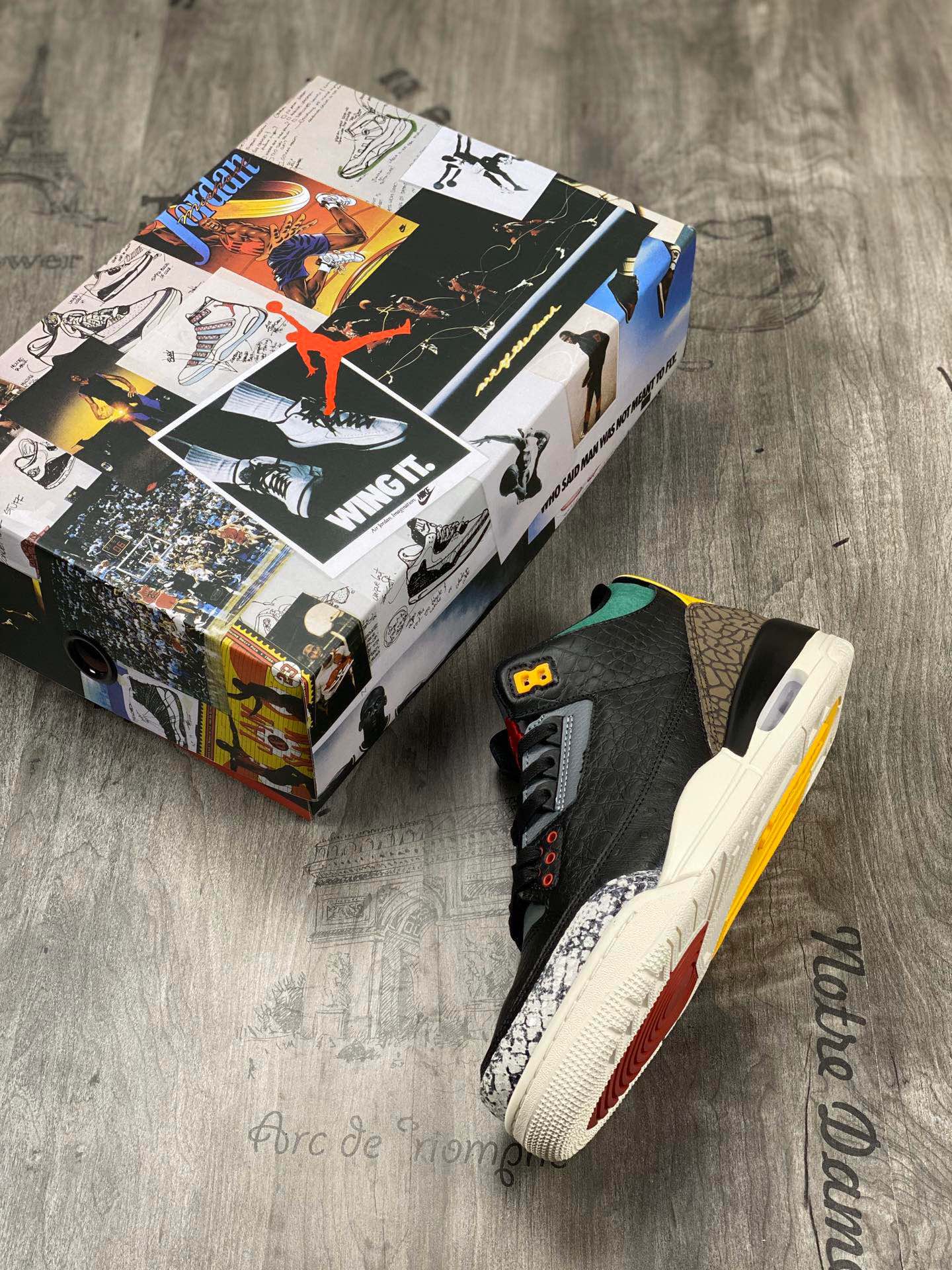 Air Jordan 3 SE Denim"动物园"AJ3 乔3 原厂数据 最新原厂底模 原厂纸板 进口"头层皮"荔枝纹，经典复刻 完美鞋型 正确大底色卡，飞人刺绣精细。