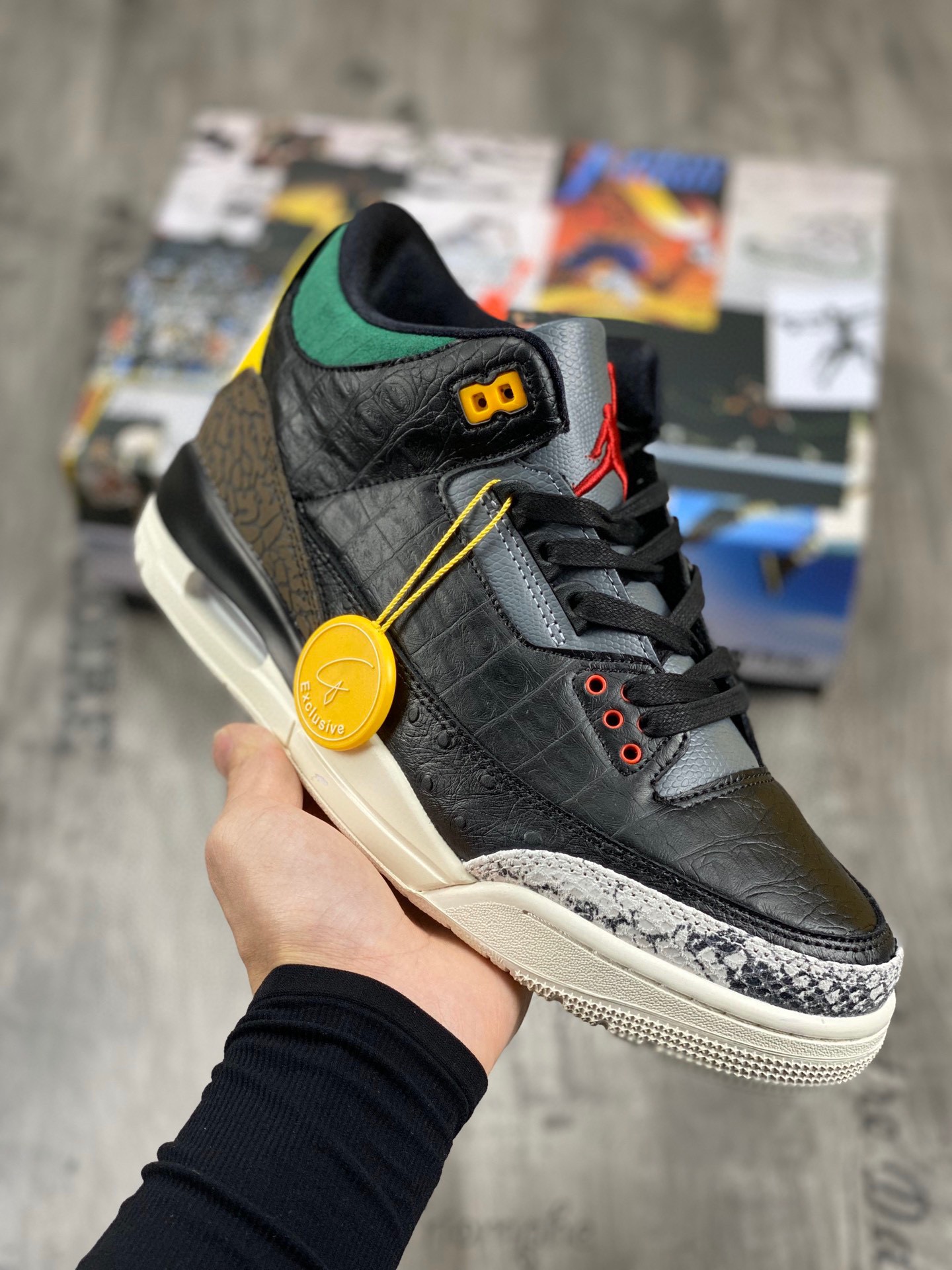 Air Jordan 3 SE Denim"动物园"AJ3 乔3 原厂数据 最新原厂底模 原厂纸板 进口"头层皮"荔枝纹，经典复刻 完美鞋型 正确大底色卡，飞人刺绣精细。