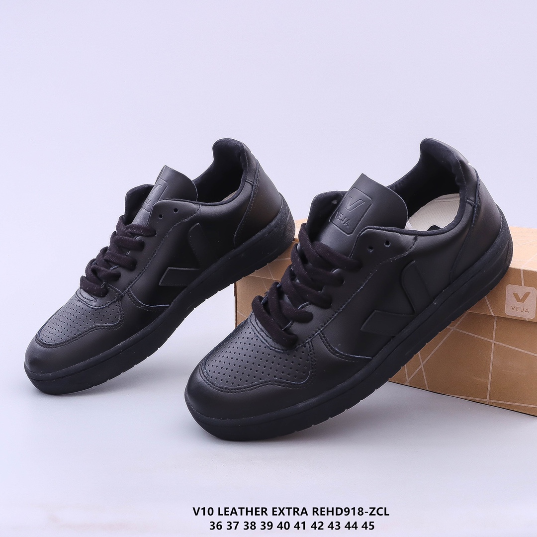 ?街拍频繁上镜 Veja Leather Extra Sneakers 二层皮 法国国民V字经典小白板鞋 春季入夏简约百搭款 全头层进口牛皮 舒适面革内里 广东厂 高端主打色系REHD918-ZCL