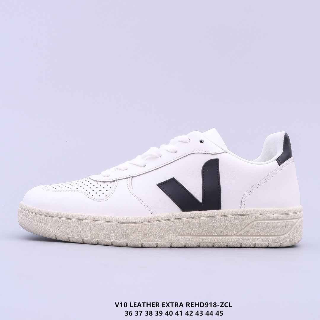 ?街拍频繁上镜 Veja Leather Extra Sneakers 二层皮 法国国民V字经典小白板鞋 春季入夏简约百搭款 全头层进口牛皮 舒适面革内里 广东厂 高端主打色系REHD918-ZCL