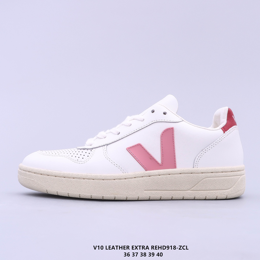 ?街拍频繁上镜 Veja Leather Extra Sneakers 二层皮 法国国民V字经典小白板鞋 春季入夏简约百搭款 全头层进口牛皮 舒适面革内里 广东厂 高端主打色系REHD918-ZCL