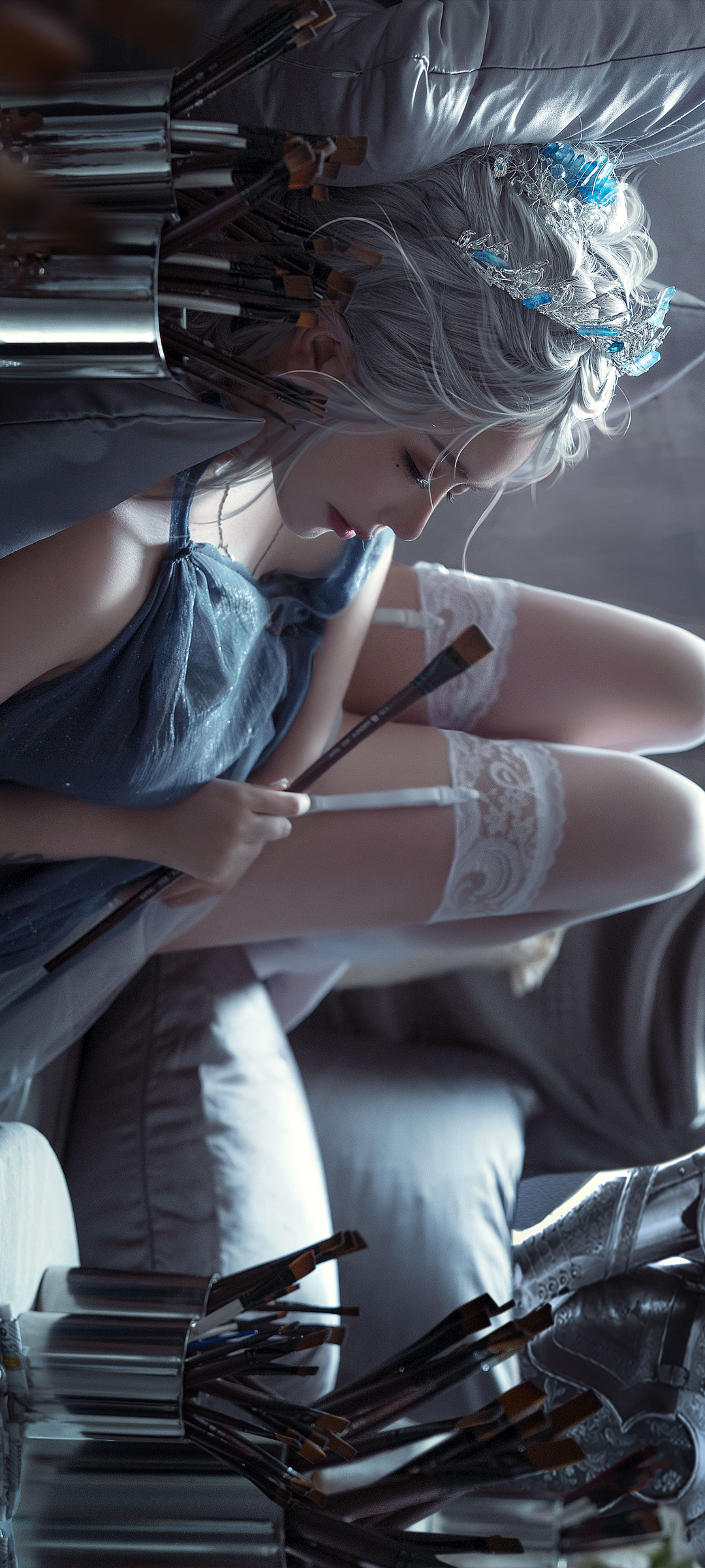 cos海琴烟 美腿 白色丝袜 美女