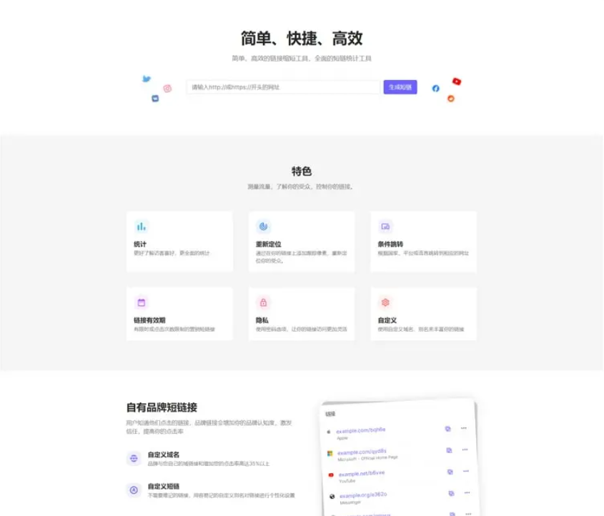 最新PHP短网址生成系统/短链接生成系统/URL缩短器系统源码