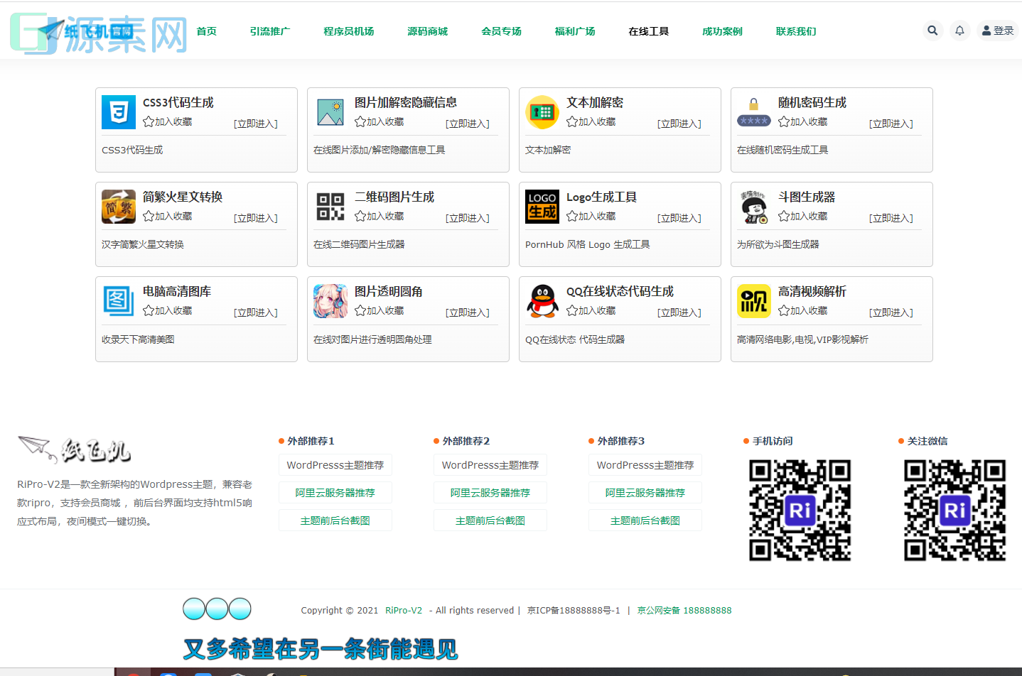 纸飞机综合区域博客资源网站源码-基于WordPress的ripro版本