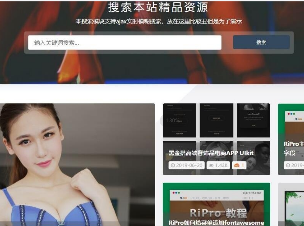 素材资源类主题源码分享下载 WordPress主题 RiPro v5.0高级付费素材资源类主题