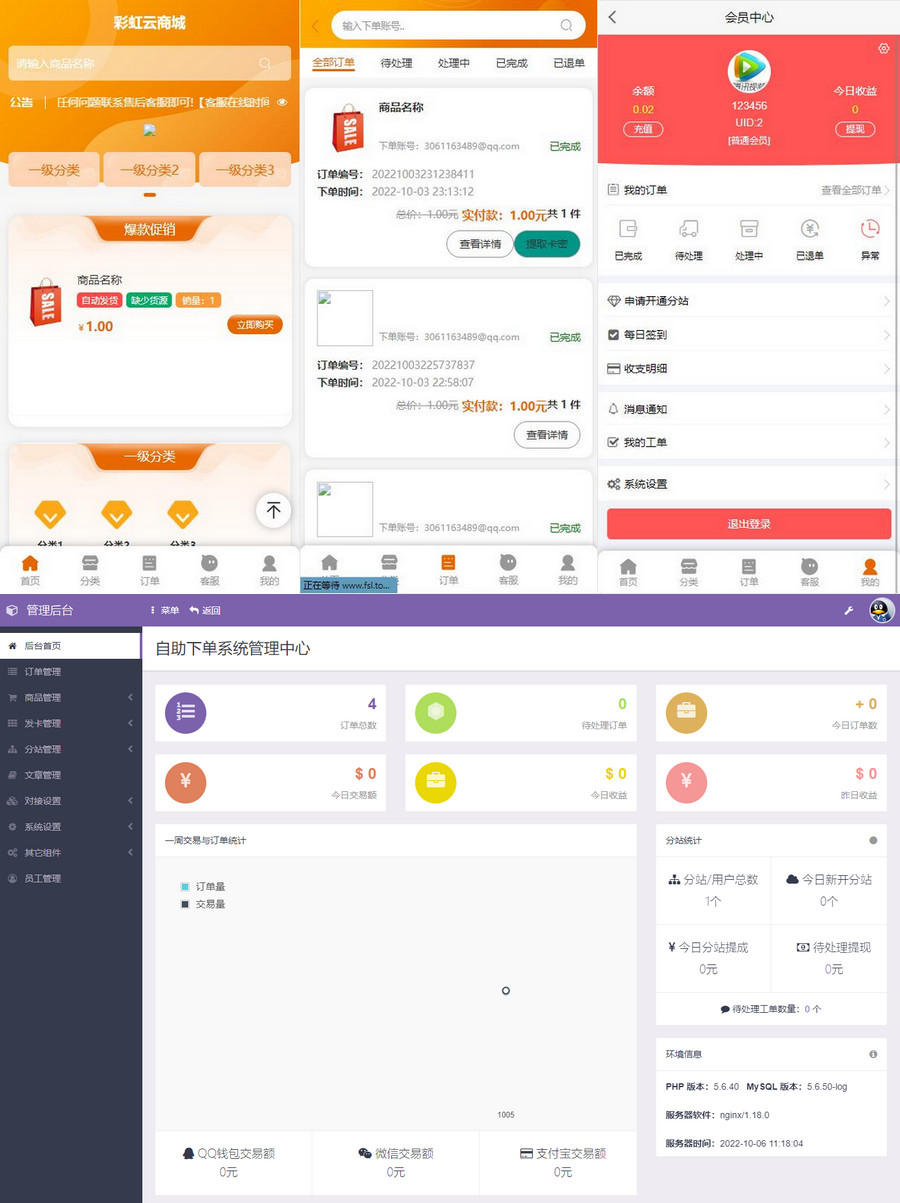 彩虹7.0免授权防扒站+绕过支付+刷订单插件全套配置源码