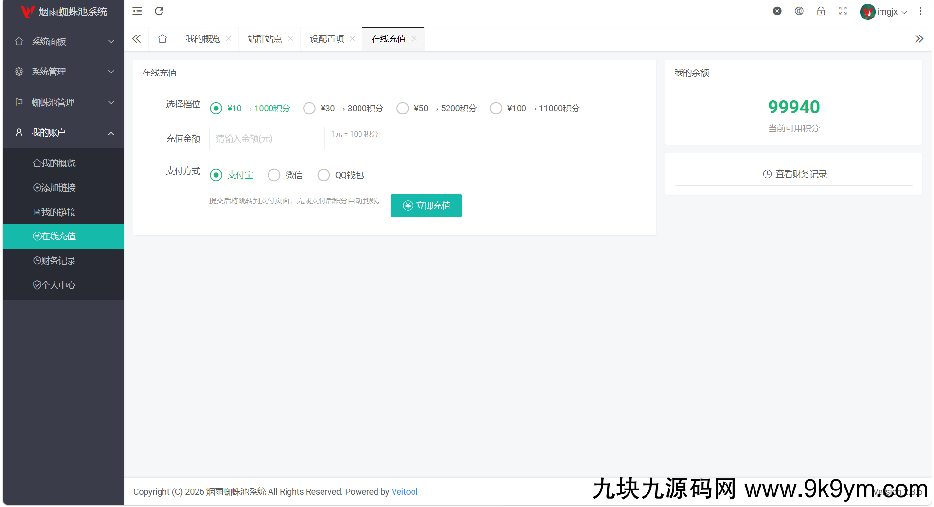 最新多用户站群蜘蛛池/SaaS系统/积分/六大引擎计费/易支付对接