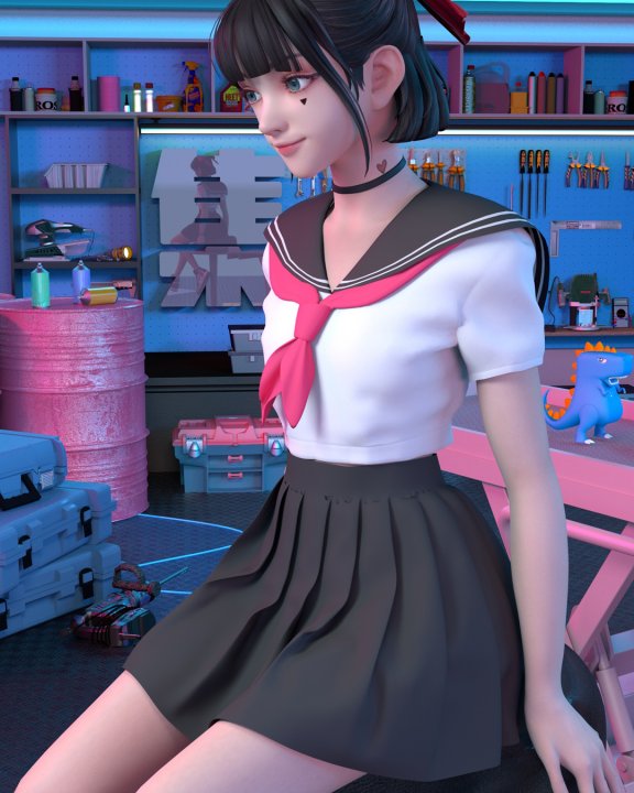 白色猫的美女江亦祺手机壁纸